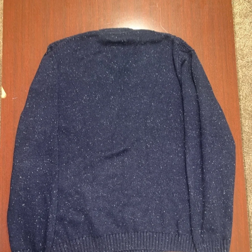 Roundtree & Yorke Navy Speckled Cable Knit Sweater